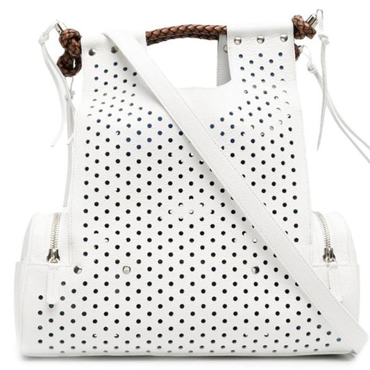 PRISCILLA LARGE PERFORATED WHITE