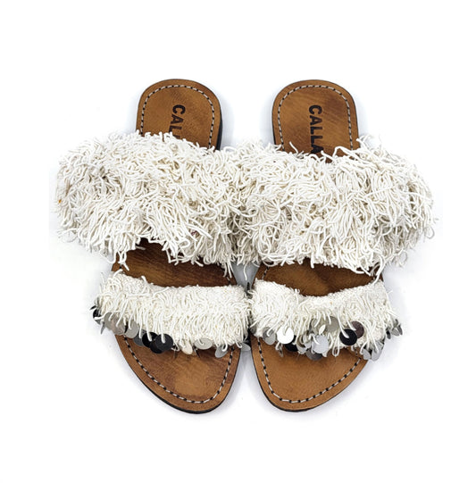 CALLA Hali Wedding Blanket Sandals - White