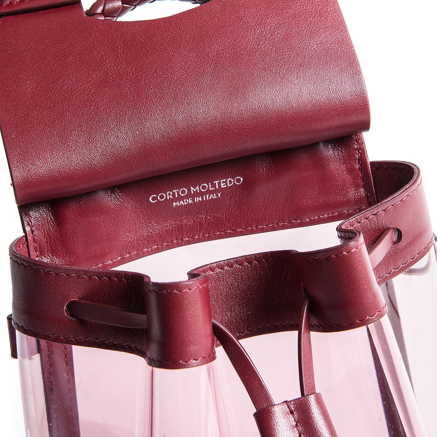 プリシラミニバックパックPVCピンク/バーガンディ