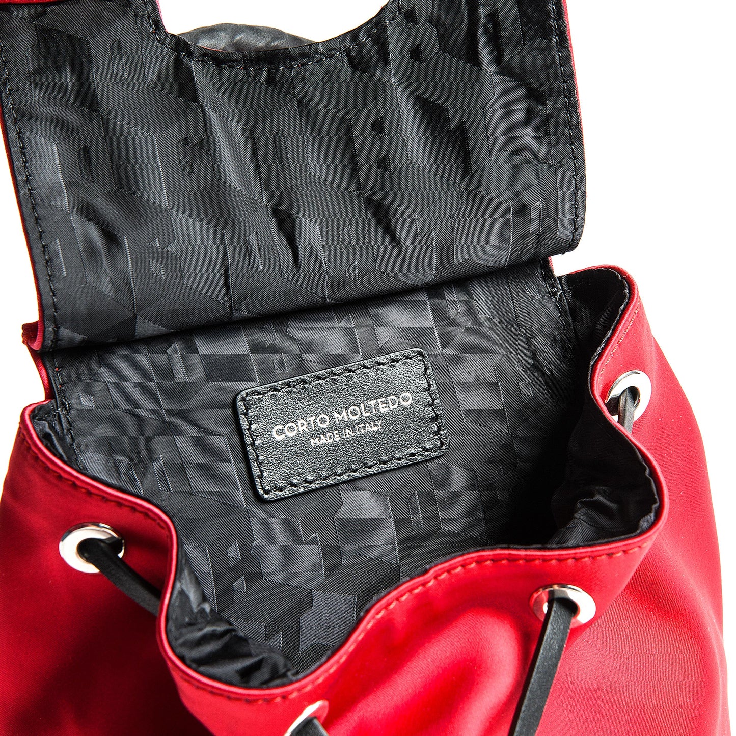 プリシラミニバックパックサテンシャインレッド