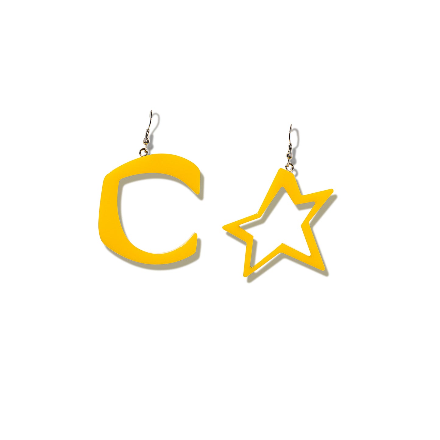 C STAR YELLOW EARRINGS