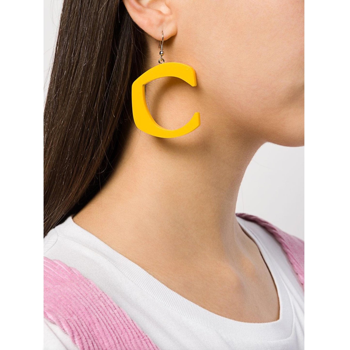 C STAR YELLOW EARRINGS