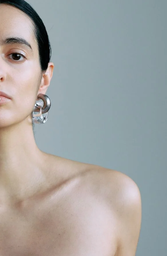 MONIES HAVANA EARRING PLEXI SILVER