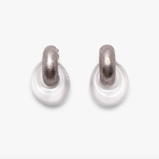 MONIES HAVANA EARRING PLEXI SILVER