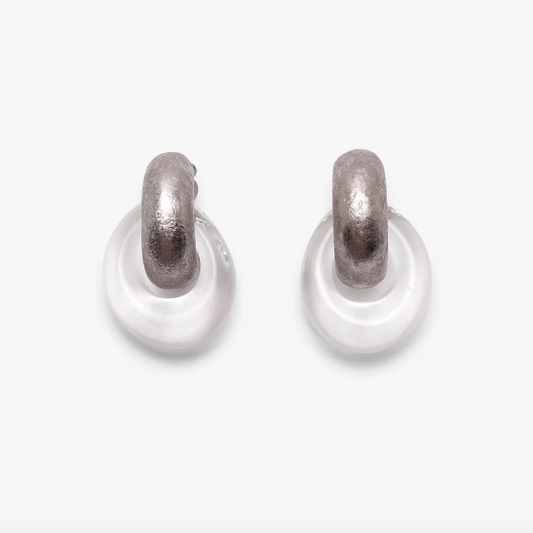 MONIES HAVANA EARRING PLEXI SILVER
