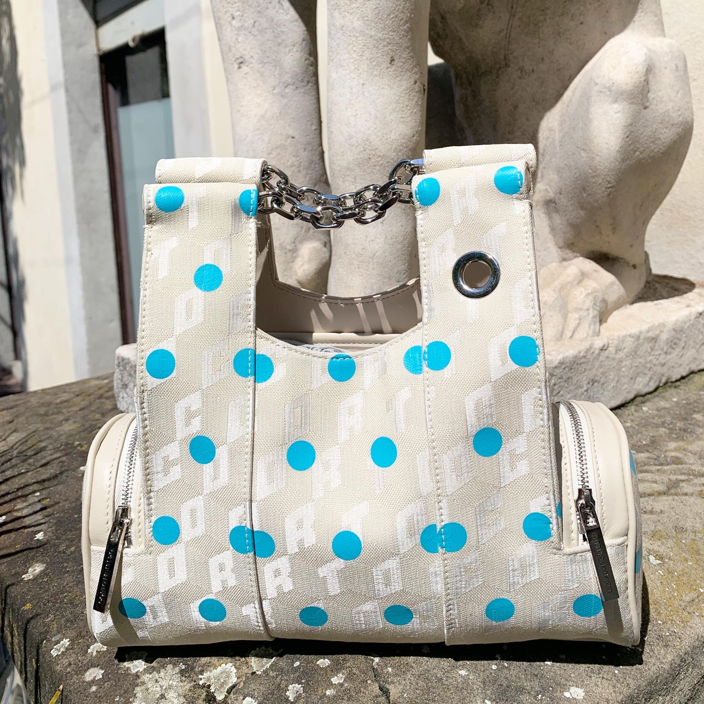 PRISCILLINI TURQUOISE POLKA DOTS